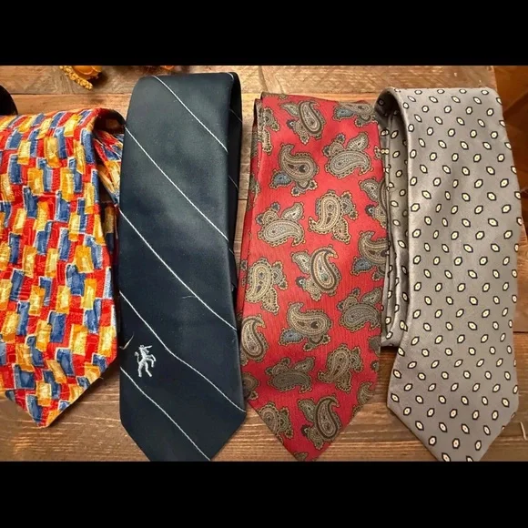 8 1970’s-80’s Vintage Silk Men’s Neckties Hathaway Roundtree Don Lopez Bronzini - Picture 5 of 10